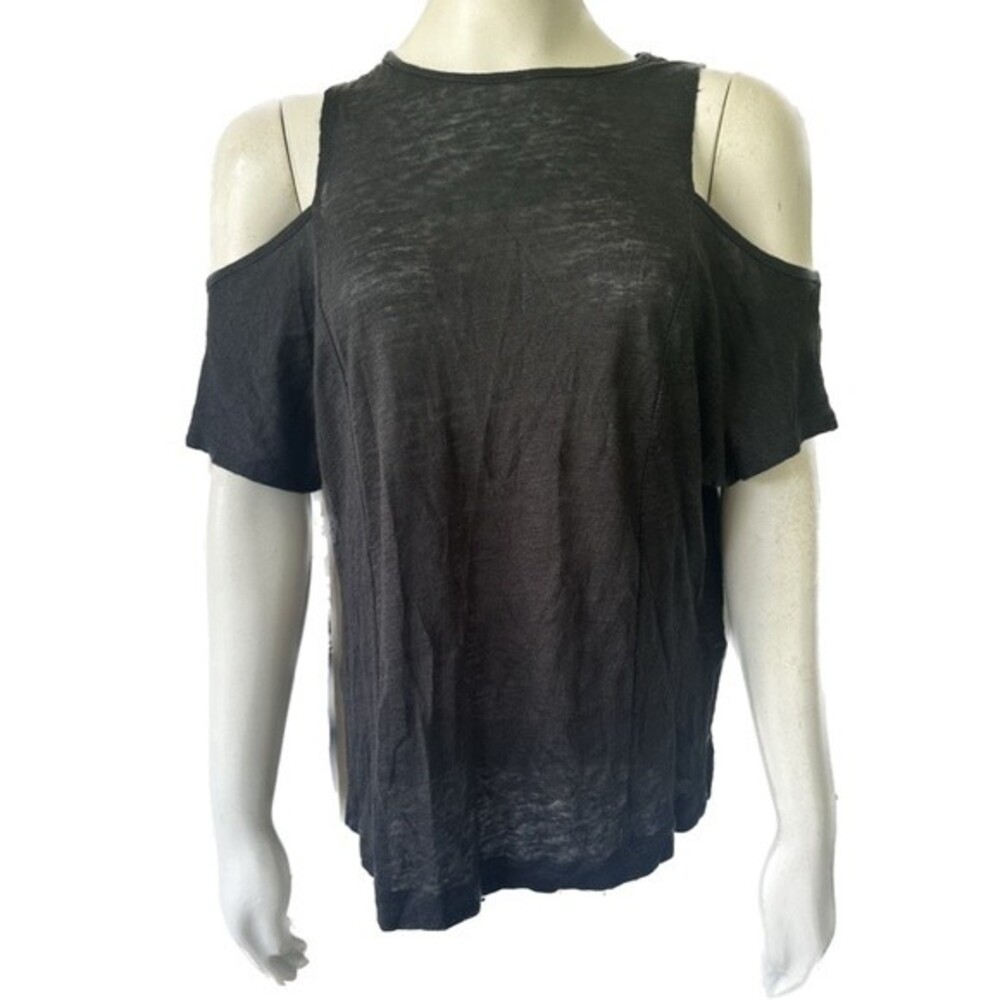 Zara Women's 100% Linen Cold Open Shoulder Loose Fit Breathable Blouse Top M